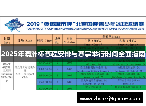 2025年澳洲杯赛程安排与赛事举行时间全面指南